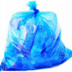 Recycled garbage blue black bag